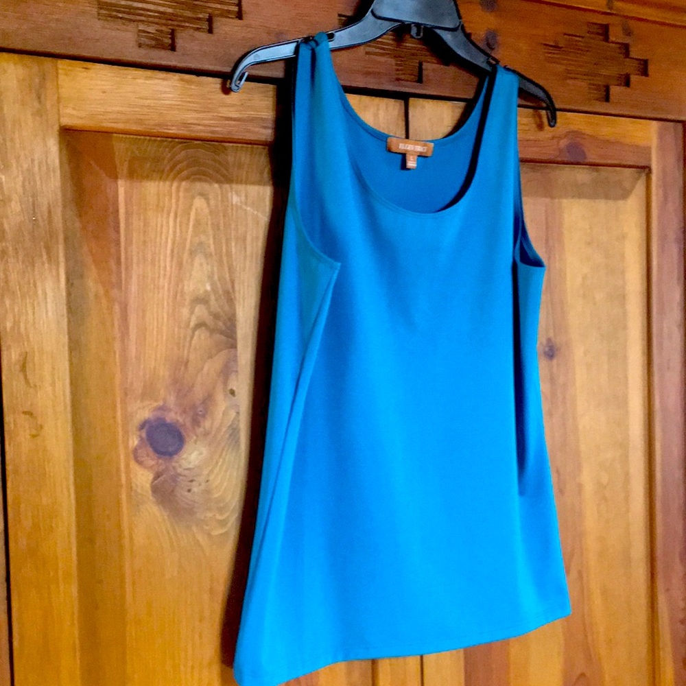 Ellen Tracy turquoise stretch tank top. EUC